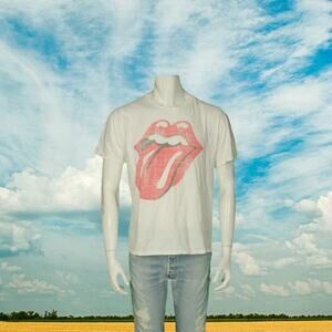 Y2K Rolling Stones Vintage Style Band Tour Concert Mick Jaggar Tongue T Shirt L